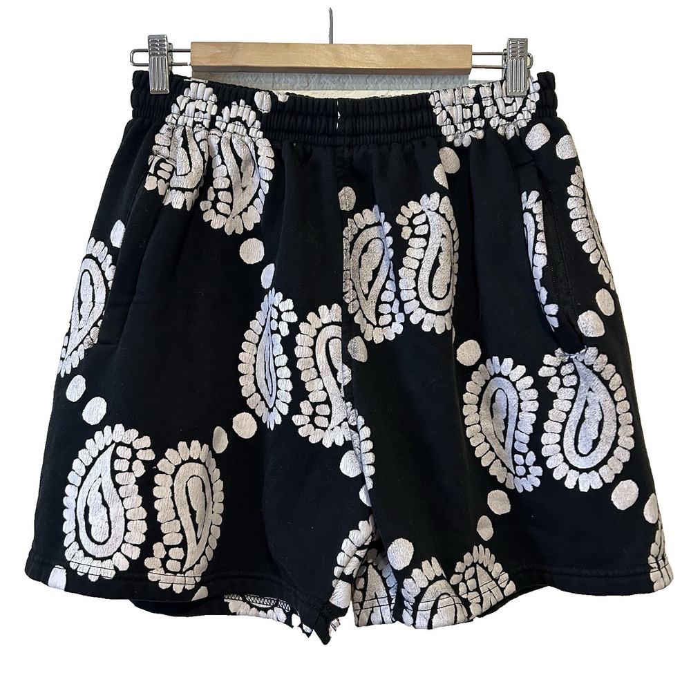 Collect & Select Paisley Black Sweat Shorts Basketball Swingman Warm Up Size L